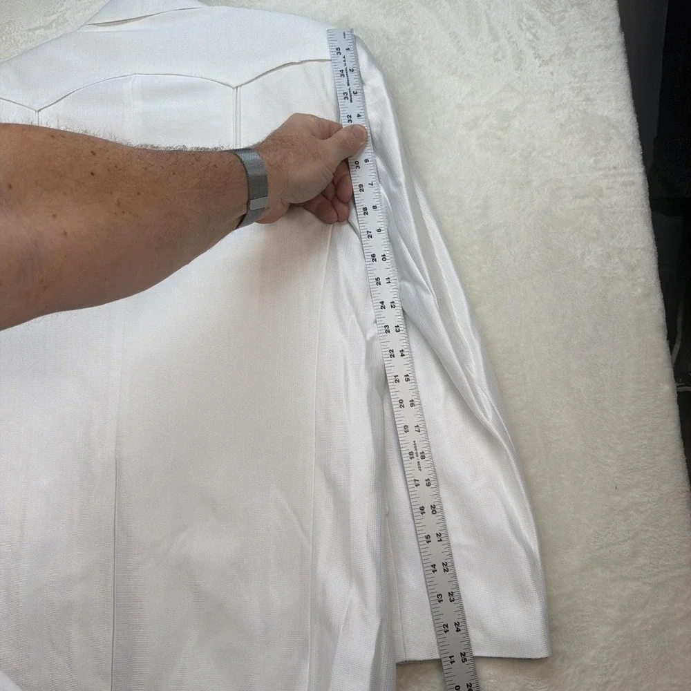 White Western Suit Mens Wedding Jacket Pants Set 42R 34 Rockabilly Vintage